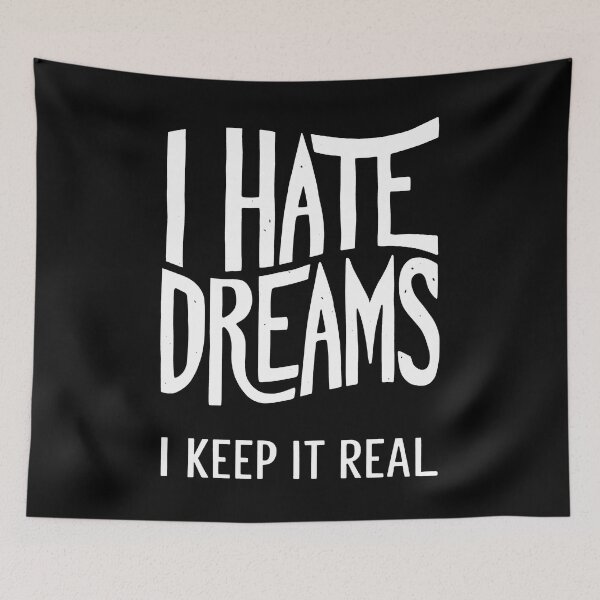 Item preview, No Dreamers Allowed: White Text on Black Background designed and sold by SplashTastic.