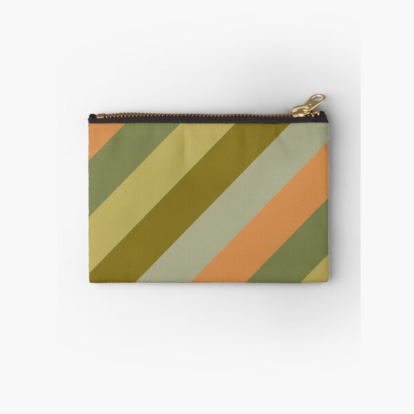 Item preview, Retro Diagonal Stripes in Vintage Olive Green and Cantaloupe Orange designed and sold by kierkegaard.
