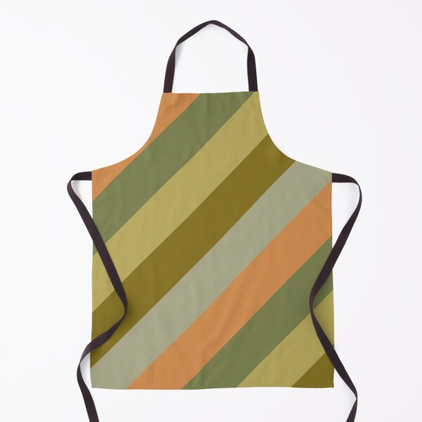 Item preview, Retro Diagonal Stripes in Vintage Olive Green and Cantaloupe Orange designed and sold by kierkegaard.