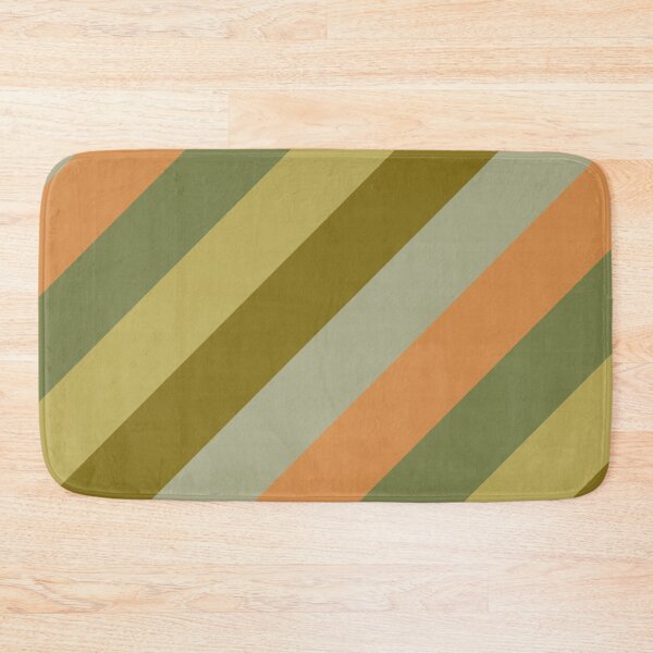 Item preview, Retro Diagonal Stripes in Vintage Olive Green and Cantaloupe Orange designed and sold by kierkegaard.