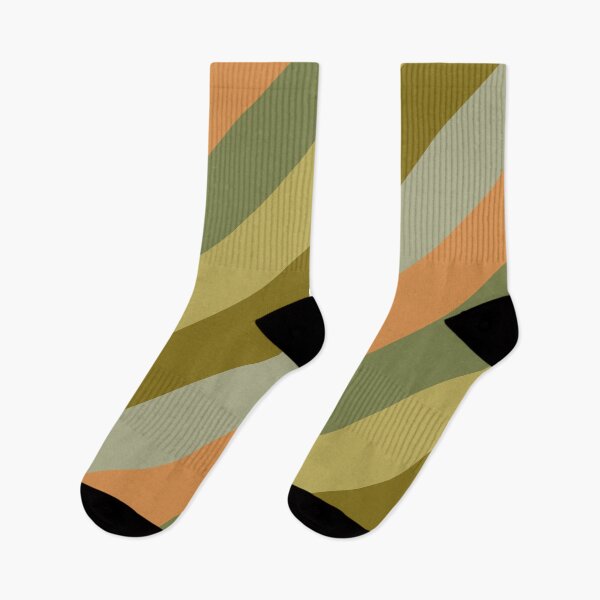 Item preview, Retro Diagonal Stripes in Vintage Olive Green and Cantaloupe Orange designed and sold by kierkegaard.