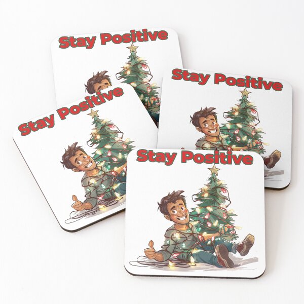 Item preview, Stay Positive Man In Christmas Tree Lights designed and sold by Wormy-23.