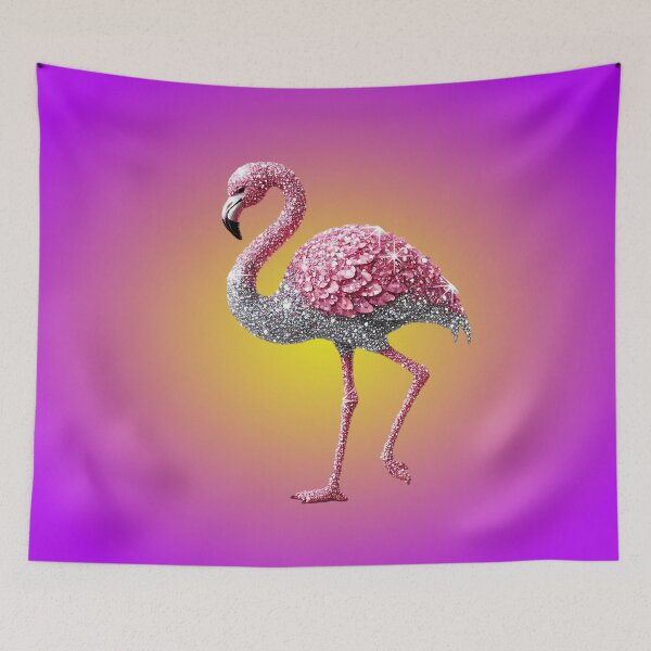 Item preview, Glittering Flamingo - Sparkling Pink and Silver Design designed and sold by SportyAndArtful.