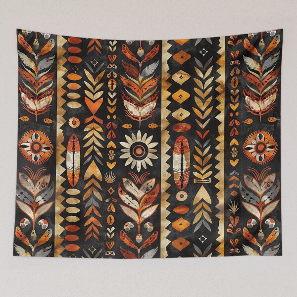 Item preview, Tribal feather ethnic pattern designed and sold by ArtStyleAlice.