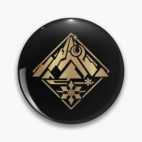 Item preview, Dragonspine Genshin Impact Area Emblem Gold Symbol designed and sold by Kubala Designs.