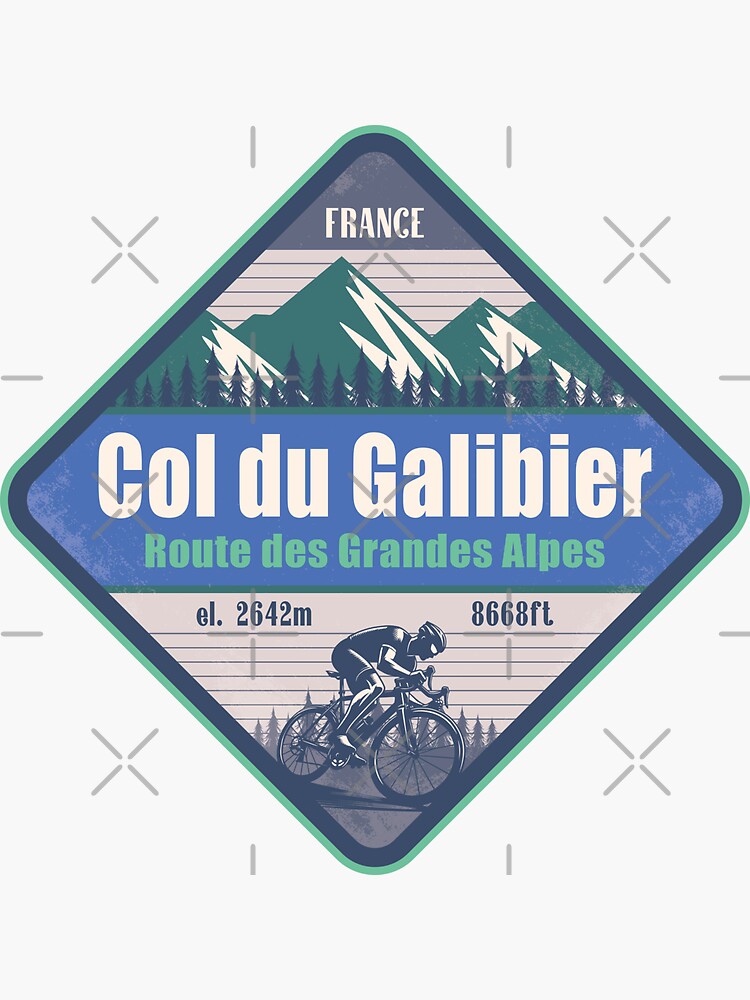 T-shirt Homme Blanc Col Rond Fabulous - Col Du Galibier Borne Vélo France Cyclisme Tour Montagne