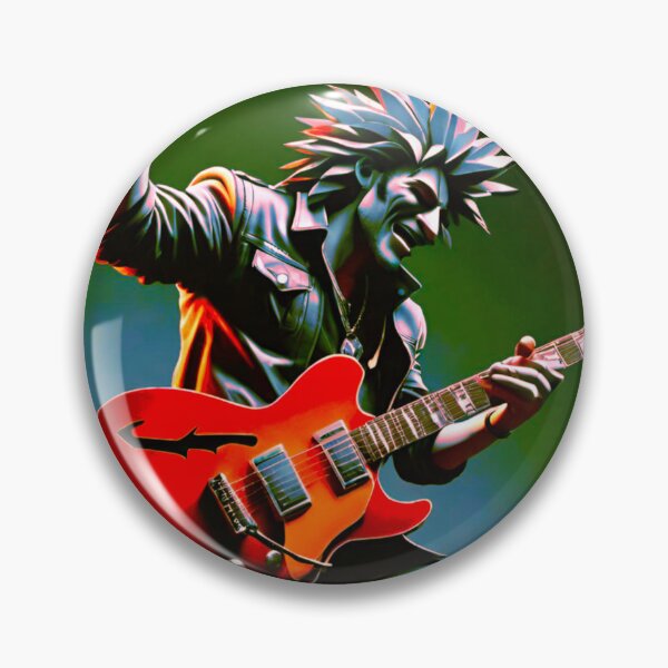 Item preview, Rock ‘n’ Roll Reverie: Rocker with Guitar designed and sold by GrizzlyCollective.