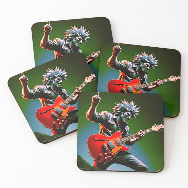 Item preview, Rock ‘n’ Roll Reverie: Rocker with Guitar designed and sold by GrizzlyCollective.