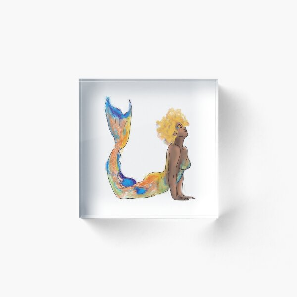 Mermaid Yoga Acrylic Block