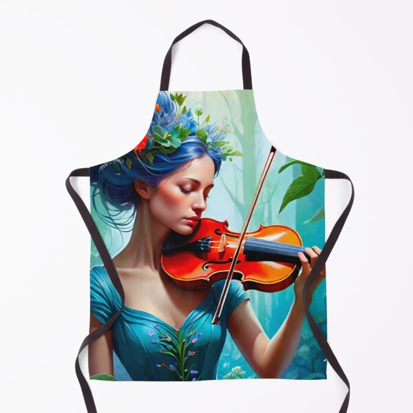 Aperçu de l'œuvre Melodic Bloom : violoniste parmi les fleurs créée et vendue par GrizzlyCollective.