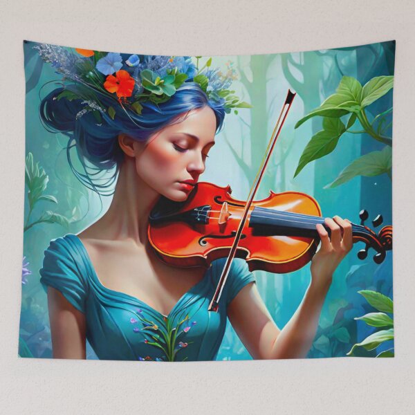 Item preview, Melodic Bloom: Violinist Amongst Flowers designed and sold by GrizzlyCollective.