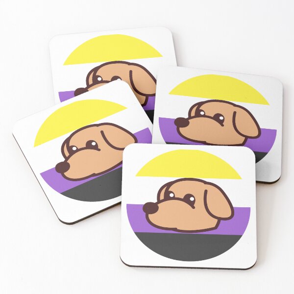 Item preview, Doggie Pride Non-Binary Flag Stickers & Pins & MORE designed and sold by MossOfTheForest.
