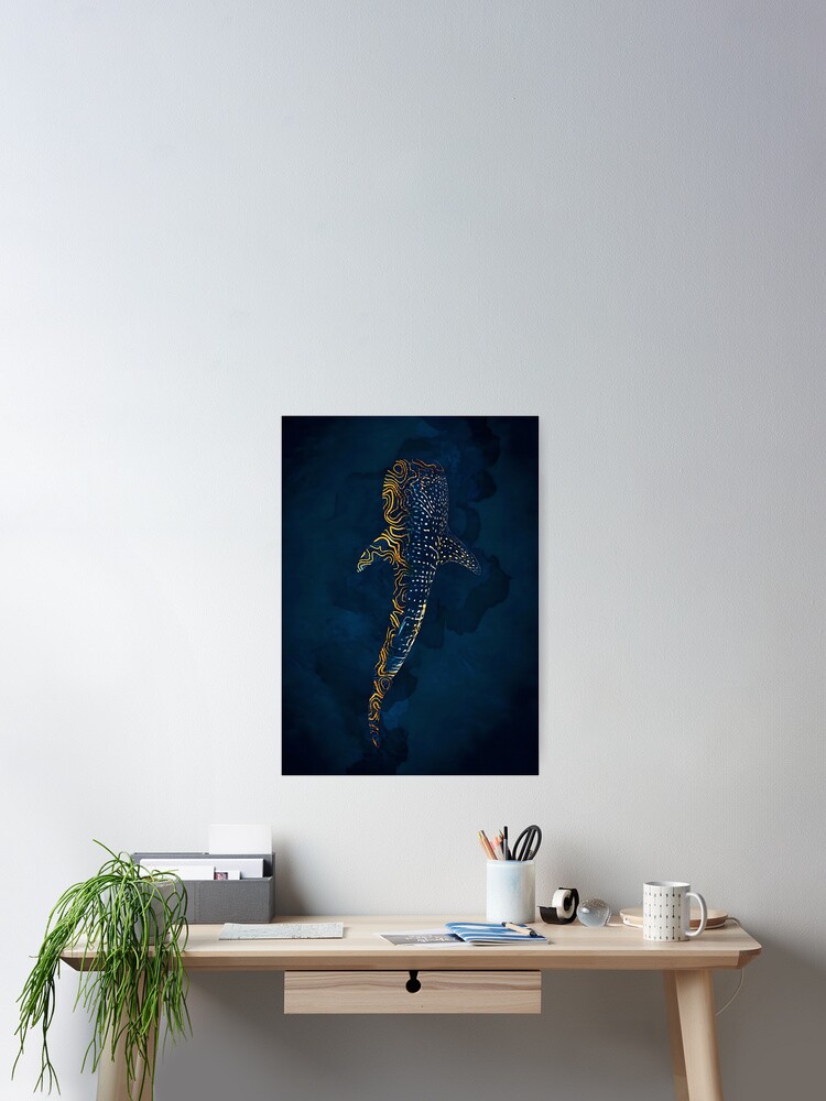 Whale Shark in Gold Poster