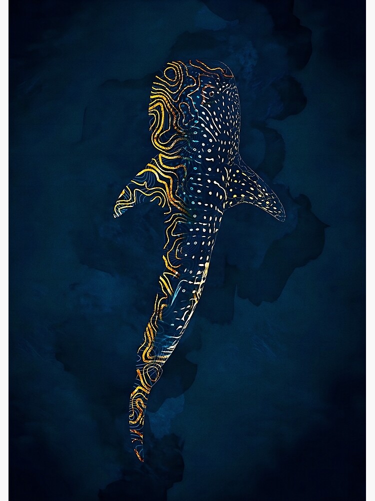 Whale Shark in Gold Poster