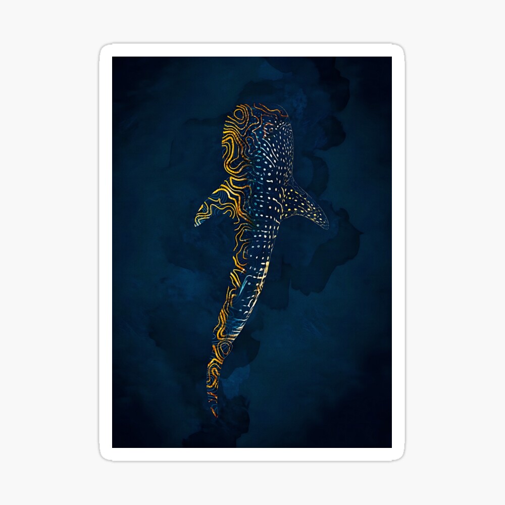 Whale Shark in Gold Poster