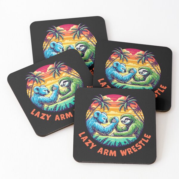 Item preview, Tropical Lazy Arm Wrestle Koala vs Sloth designed and sold by SerhiiArt.