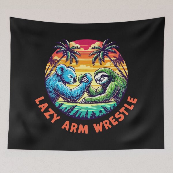Item preview, Tropical Lazy Arm Wrestle Koala vs Sloth designed and sold by SerhiiArt.