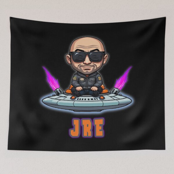 Artikelvorschau, Joe Rogan UFO-Cartoon, JRE, Fan-Art-Logo entworfen und verkauft von Burn-Ego.