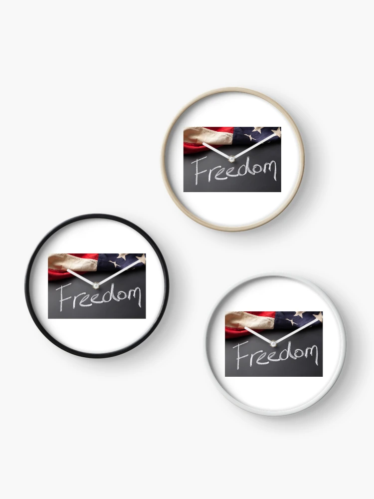 Thumbnail 3 of 4, Clock, Freedom Sign designed and sold by Leslie Banks.
