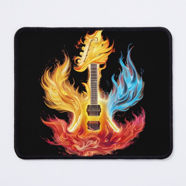 Item preview, fire guitar designed and sold by NotesForMusic.