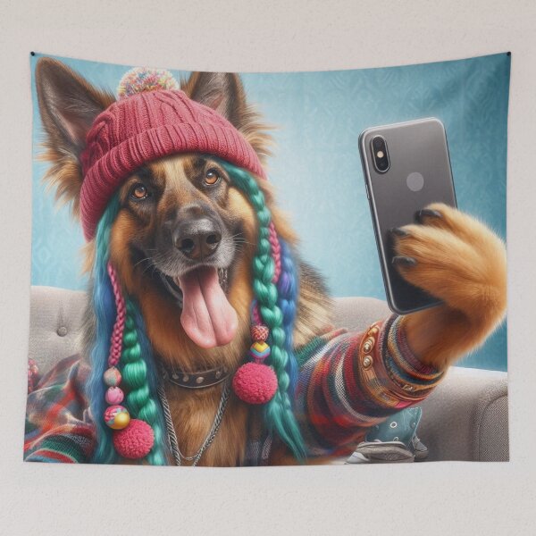 Item preview, German Shepherd Social Media Influencer taking a Selfie designed and sold by TheDogOnIt.