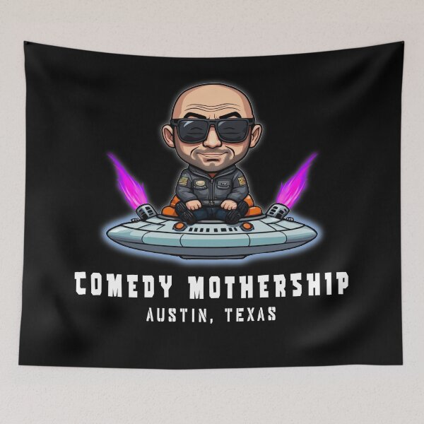 Item preview, Comedy Mothership, Joe Rogan, UFO, Fan Art Logo designed and sold by Burn-Ego.
