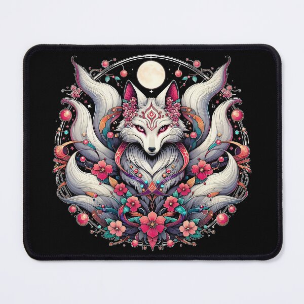 Item preview, Enchanting Kitsune Surrounded by Flowers and Moonlit Magic designed and sold by Dynke.