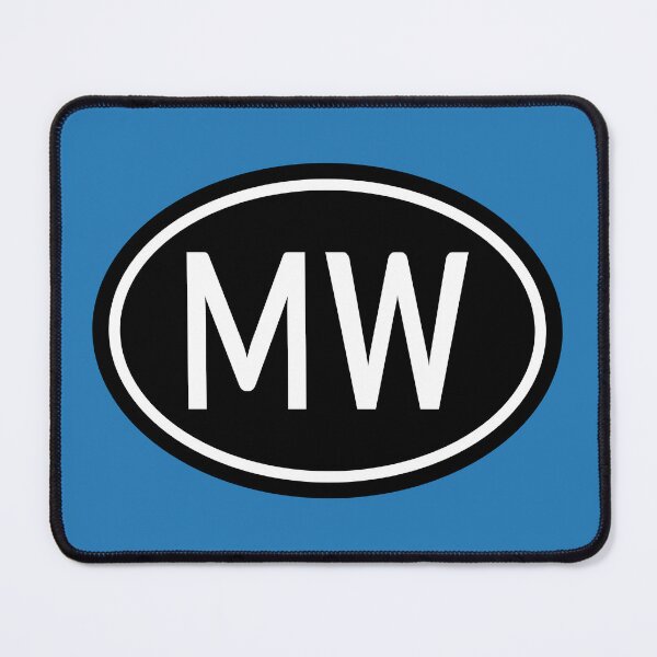 Item preview, MW Initials Monogram Oval White Letters designed and sold by Jeallan Designs.