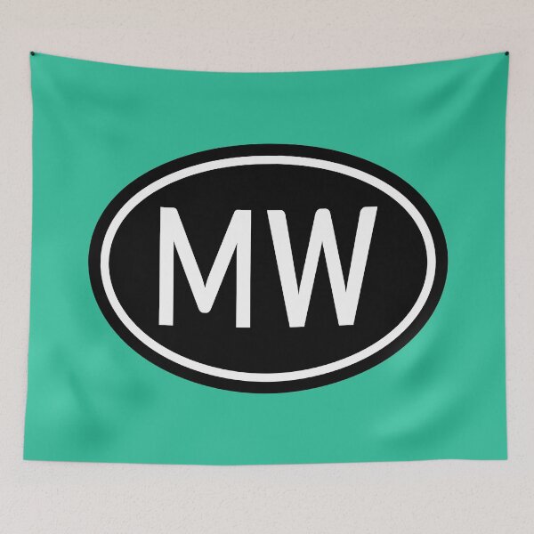 Item preview, MW Initials Monogram Oval White Letters designed and sold by Jeallan Designs.