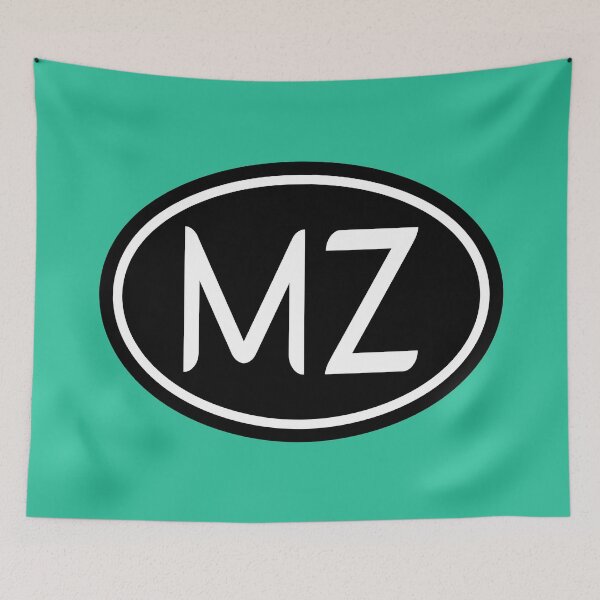 Item preview, MZ Initials Monogram Oval White Letters designed and sold by Jeallan Designs.