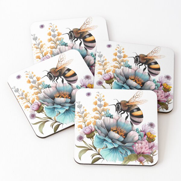 Item preview, Beautiful Bee and Flowers designed and sold by paintedmemories.