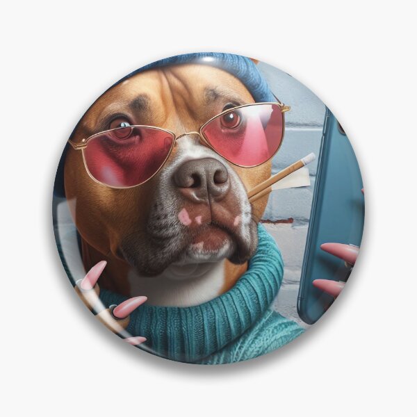 Item preview, Pitbull Social Media Star Taking a Selfie designed and sold by TheDogOnIt.