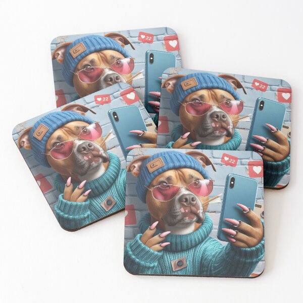 Item preview, Pitbull Social Media Star Taking a Selfie designed and sold by TheDogOnIt.