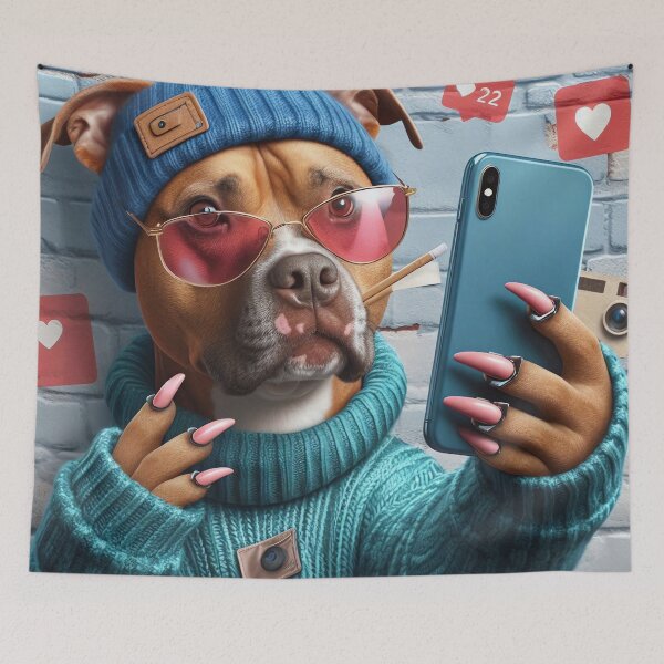 Item preview, Pitbull Social Media Star Taking a Selfie designed and sold by TheDogOnIt.