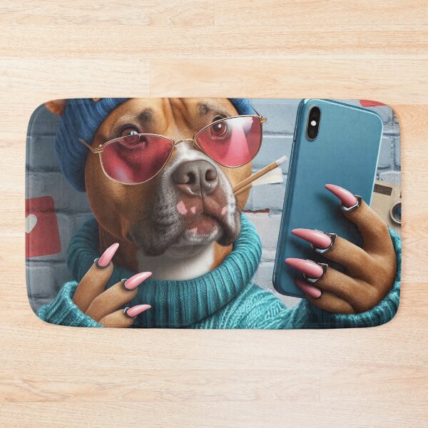 Item preview, Pitbull Social Media Star Taking a Selfie designed and sold by TheDogOnIt.