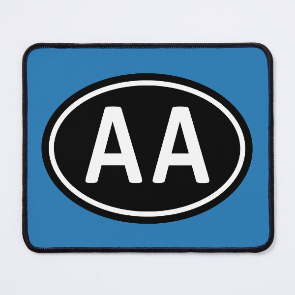 Item preview, AA Initials Monogram Oval White Letters designed and sold by Jeallan Designs.