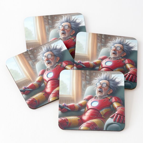 Item preview, Elderly Superheroes 03- Napping on the Couch - Hilarious AI Art: designed and sold by LoopLooArt.