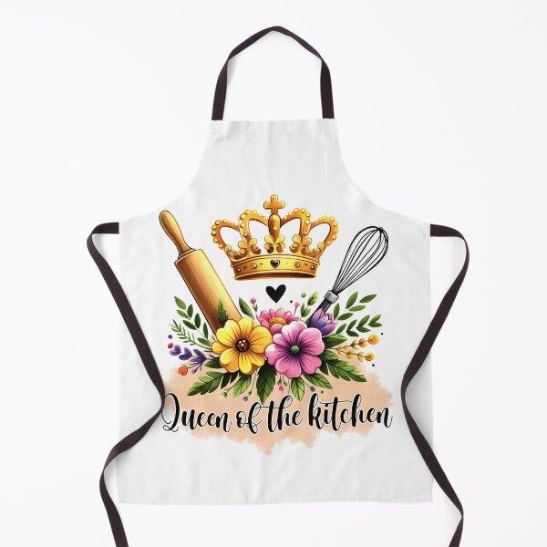 Item preview, Floral queen of the kitchen, chef mom designed and sold by PRINYOS.