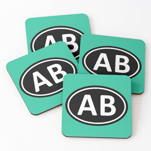 Item preview, AB Initials Monogram Oval White Letters designed and sold by Jeallan Designs.