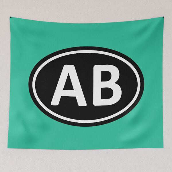Item preview, AB Initials Monogram Oval White Letters designed and sold by Jeallan Designs.