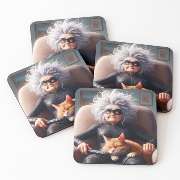 Item preview, Elderly Superheroes 04 - Napping on the Couch - Hilarious AI Art: designed and sold by LoopLooArt.