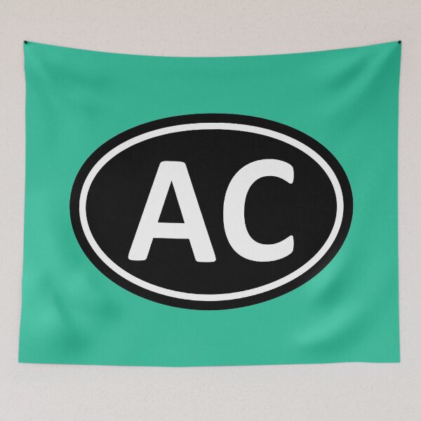 Item preview, AC Initials Monogram Oval White Letters designed and sold by Jeallan Designs.