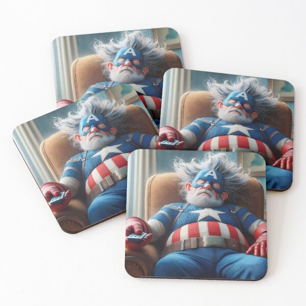 Item preview, Elderly Superheroes 05 - Napping on the Couch - Hilarious AI Art: designed and sold by LoopLooArt.