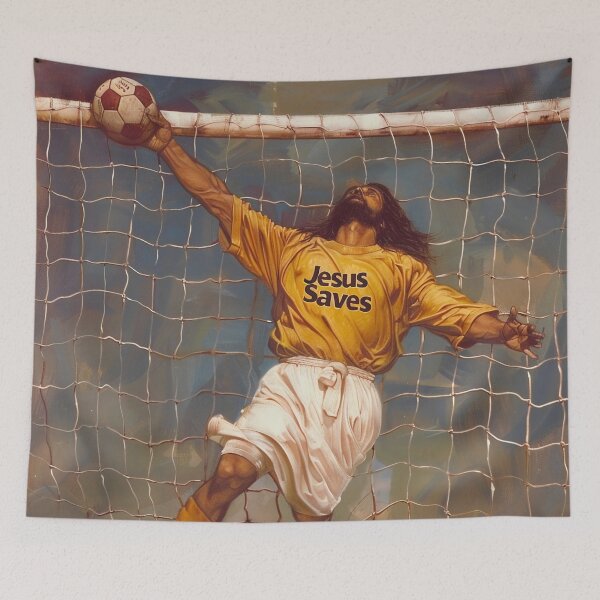 Item preview, Jesus Saves (football goal) designed and sold by Brendon987.