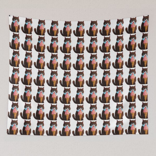 Item preview, Cat eating an ice cream cone designed and sold by 79Graphics.