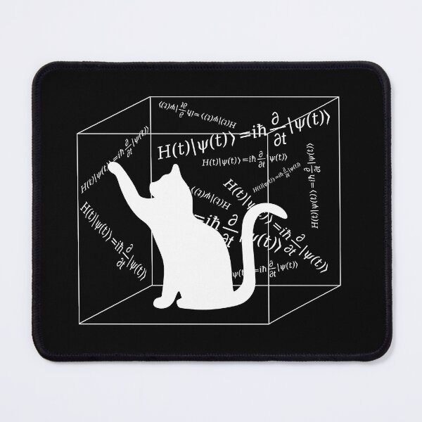 Item preview, Schrödinger equation, cat in box, quantum mechanics, physics experiment designed and sold by FABulousStudio.