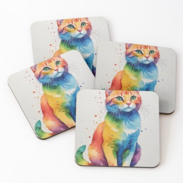 Artikelvorschau, Aquarell Regenbogen Orange Tabby entworfen und verkauft von Zencookie.