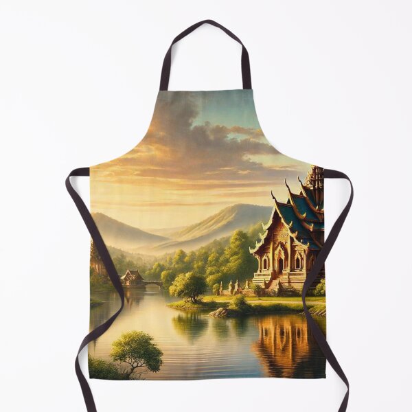 Item preview, Serenity Landscape: Thai Temple at Sunset designed and sold by Marinaso.