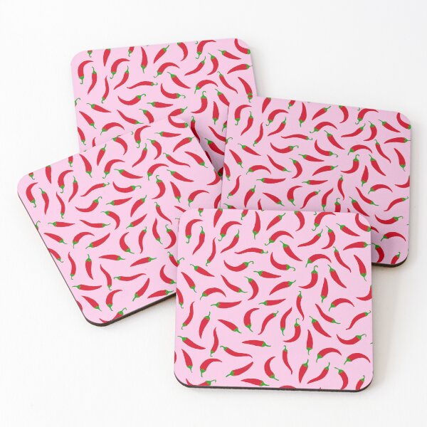 Item preview, Pink Pattern of Red Peppers designed and sold by bymtsef.