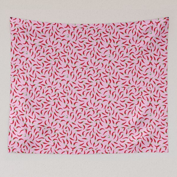 Item preview, Pink Pattern of Red Peppers designed and sold by bymtsef.